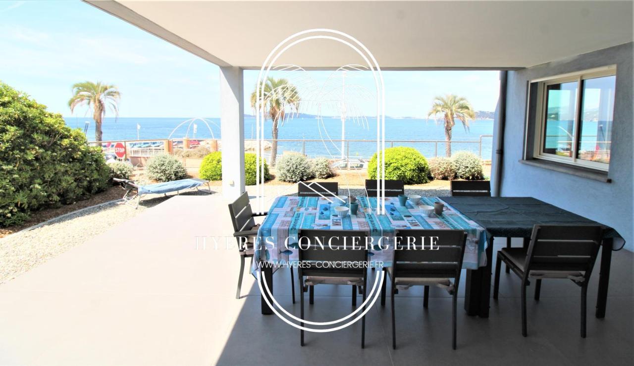 Villa Antoine Appartement Rdj Vue Mer Clim Wifi Parking Plage 50M La Garonne Le Pradet Ngoại thất bức ảnh