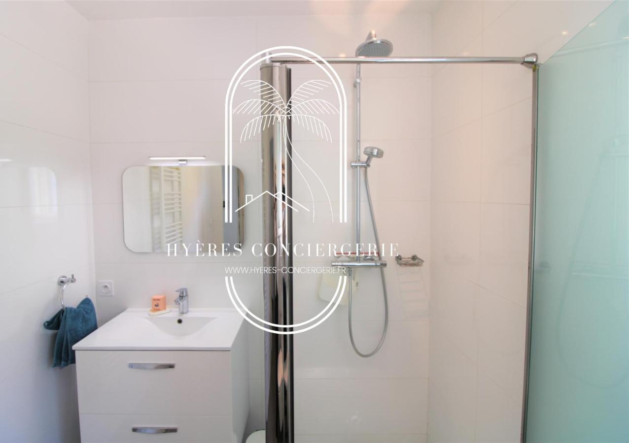 Villa Antoine Appartement Rdj Vue Mer Clim Wifi Parking Plage 50M La Garonne Le Pradet Ngoại thất bức ảnh