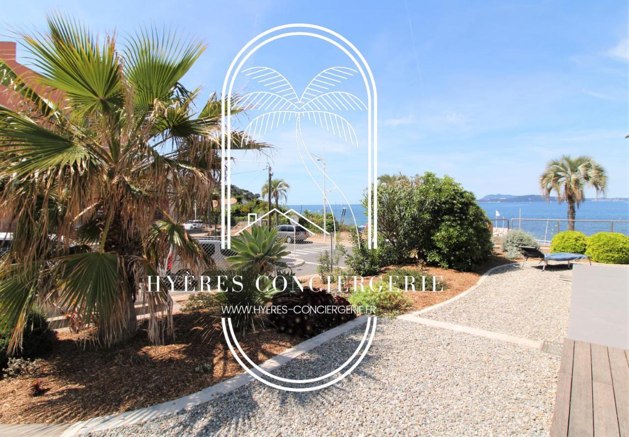 Villa Antoine Appartement Rdj Vue Mer Clim Wifi Parking Plage 50M La Garonne Le Pradet Ngoại thất bức ảnh