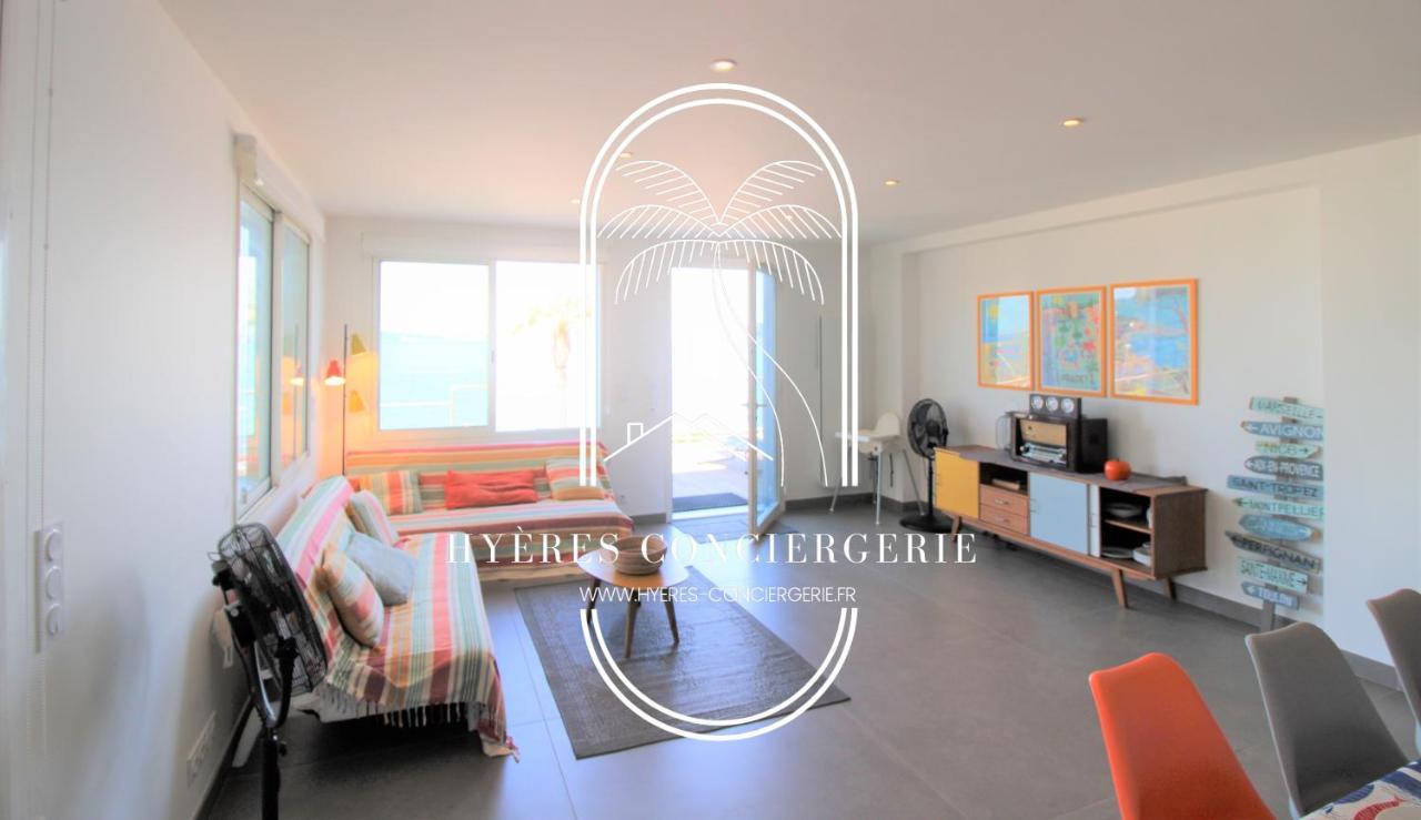 Villa Antoine Appartement Rdj Vue Mer Clim Wifi Parking Plage 50M La Garonne Le Pradet Ngoại thất bức ảnh